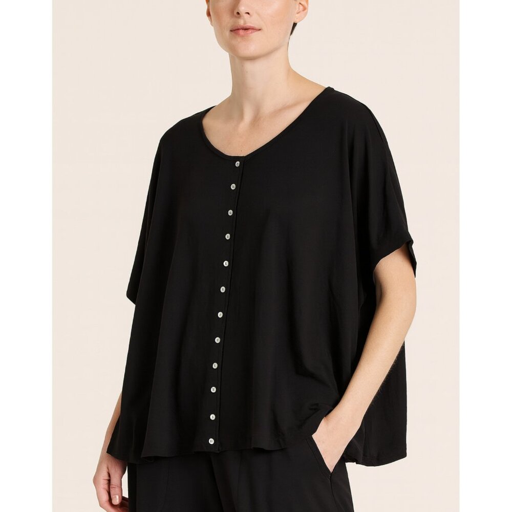 ALEMBIKA Israel Boxy Top Oversized Button Front Lagenlook Minimalist size S/M